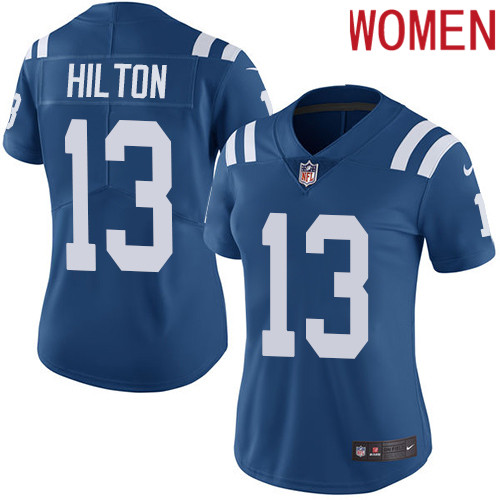 2019 Women Indianapolis Colts 13 Hilton blue Nike Vapor Untouchable Limited NFL Jersey